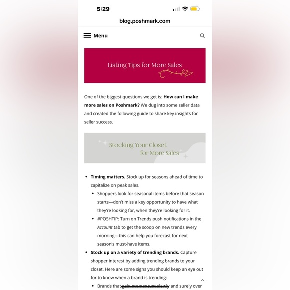Listing Tips for More Poshmark Sales - Picture 2 of 5